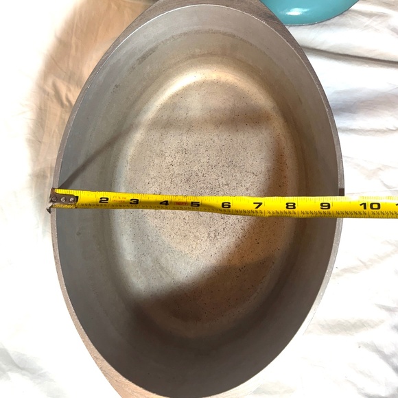 Vintage 1950's CLUB brand Heavy Duty Cast Aluminum Oval Turquoise Roasting Pan - Picture 10 of 11